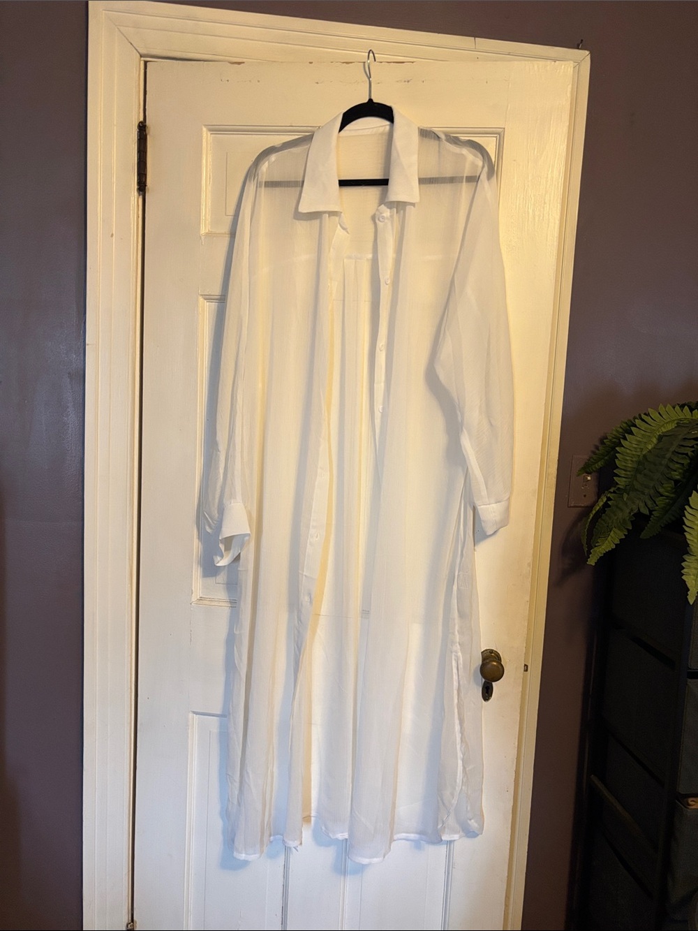 NWOT floor length semi sheer maxi swim coverup